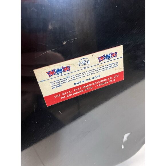 Vintage Asian Tin Serving Tray Made in England Chinese Emperor Throne Oriental - Picture 12 of 16